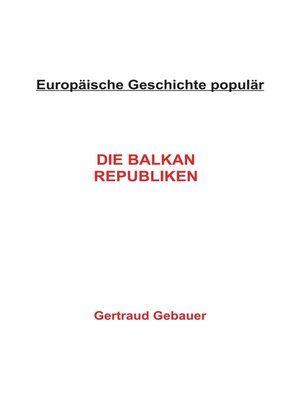 cover image of Die Balkan Republiken